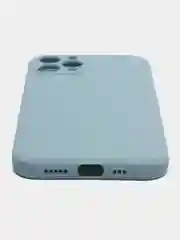 Светло-синий чехол для Apple iPhone 12 Pro (Айфон 12 Про) прозрачный, c защитой камеры