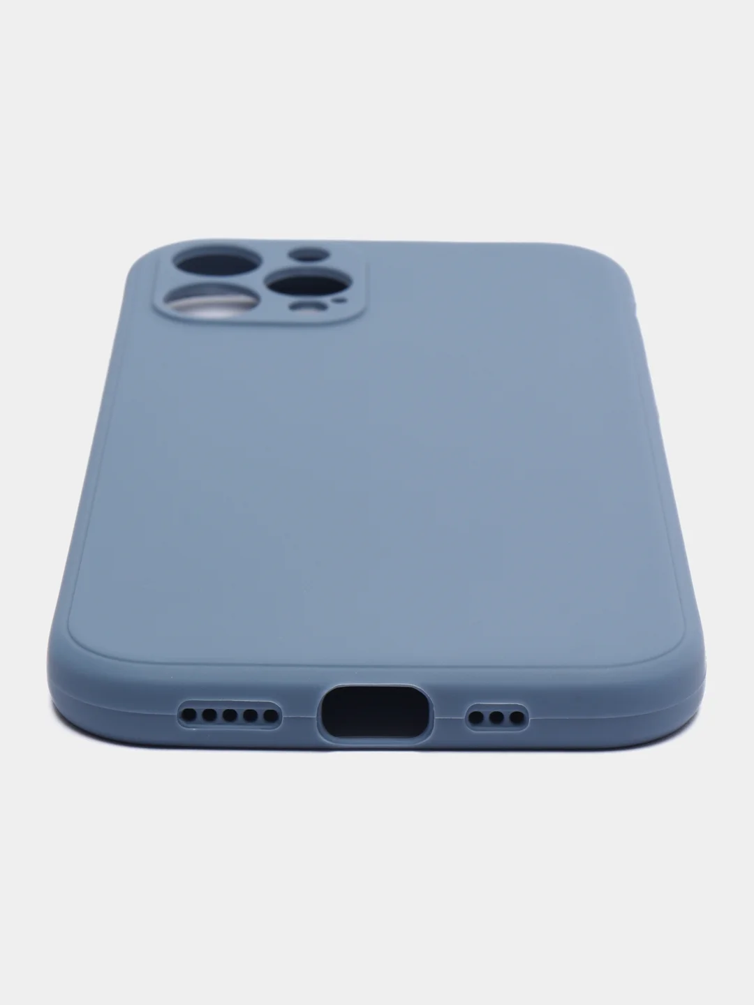 Синий меланж чехол для Apple iPhone 12 Pro (Айфон 12 Про) прозрачный, c защитой камеры