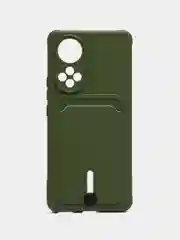 Зелёный хаки силиконовый чехол для Huawei Honor 50 (Хуавэй Хонор 50), защита камеры