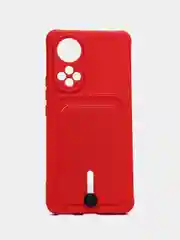 Красный силиконовый чехол для Huawei Honor 50 (Хуавэй Хонор 50), защита камеры