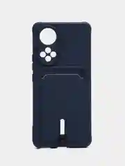 Темно-синий силиконовый чехол для Huawei Honor 50 (Хуавэй Хонор 50), защита камеры