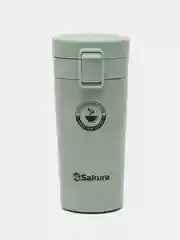 Термокружка Sakura TM-01-380GR, с кнопкой зеленый, green, 0,38 л
