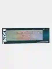 Белый клавиатура с подсветкой Oklick 550ML Slim, мембрана игровая, тонкая