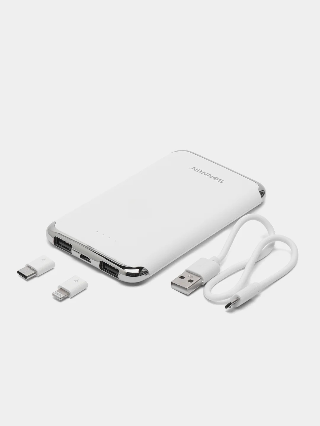 Аккумулятор внешний 6000 mAh Sonnen Powerbank K611, 2 Usb, литий-полимерный, белый, 263028