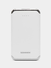 Аккумулятор внешний 6000 mAh Sonnen Powerbank K611, 2 Usb, литий-полимерный, белый, 263028