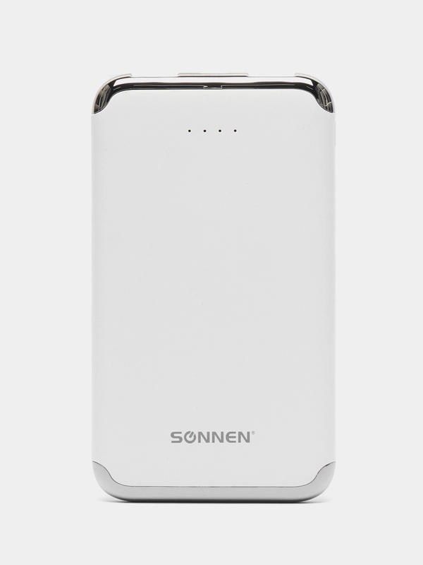 Аккумулятор внешний 6000 mAh Sonnen Powerbank K611, 2 Usb, литий-полимерный, белый, 263028