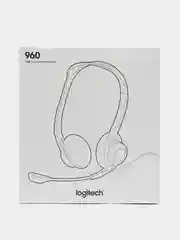 Наушники с микрофоном (гарнитура) Logitech Pc 960, проводная, компьютерная, 2,4 м, 511386