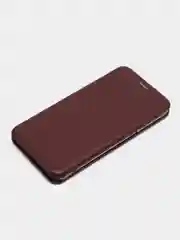 Бордовый чехол-книжка для Samsung Galaxy J 4, Самсунг J 4, экокожа