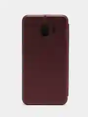 Бордовый чехол-книжка для Samsung Galaxy J 4, Самсунг J 4, экокожа