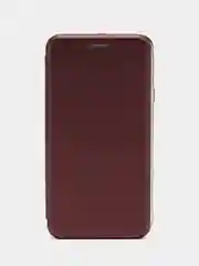 Бордовый чехол-книжка для Samsung Galaxy J 4, Самсунг J 4, экокожа
