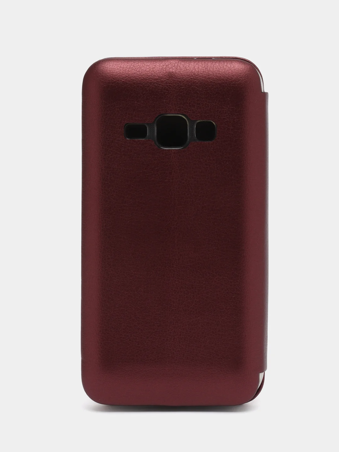 Бордовый чехол-книжка для Samsung Galaxy J1 (2016), Самсунг J1, экокожа