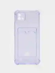 Лавандовый чехол противоударный Realme C11 2021, C20, прозрачный с карманом для карты