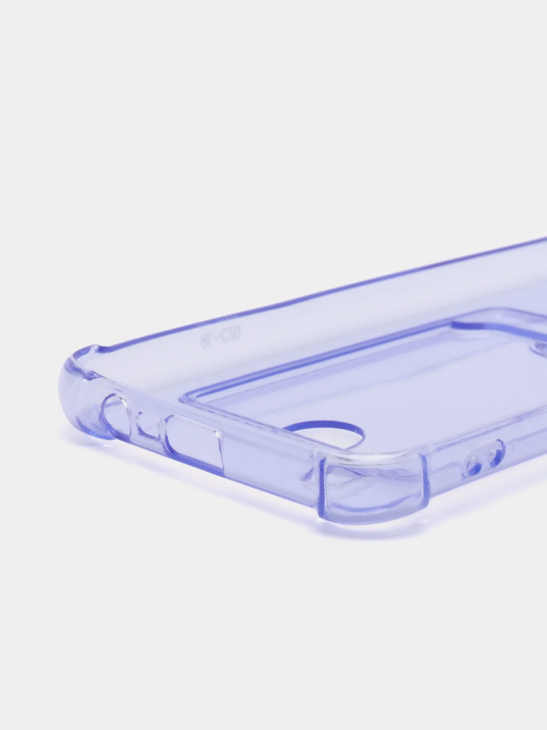 Лавандовый чехол противоударный Realme C11 2021, C20, прозрачный с карманом для карты