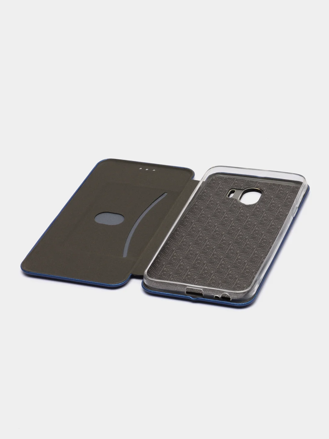 Синий чехол-книжка для Samsung Galaxy J 4, Самсунг J 4, экокожа