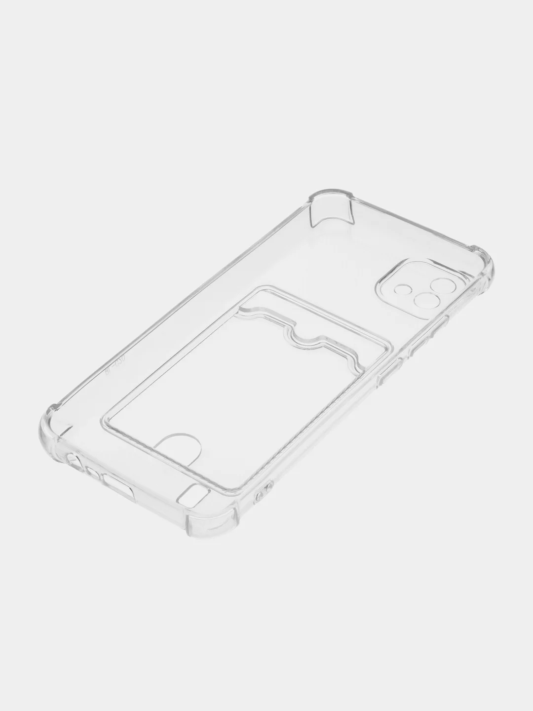 Лавандовый чехол противоударный Realme C11 2021, C20, прозрачный с карманом для карты