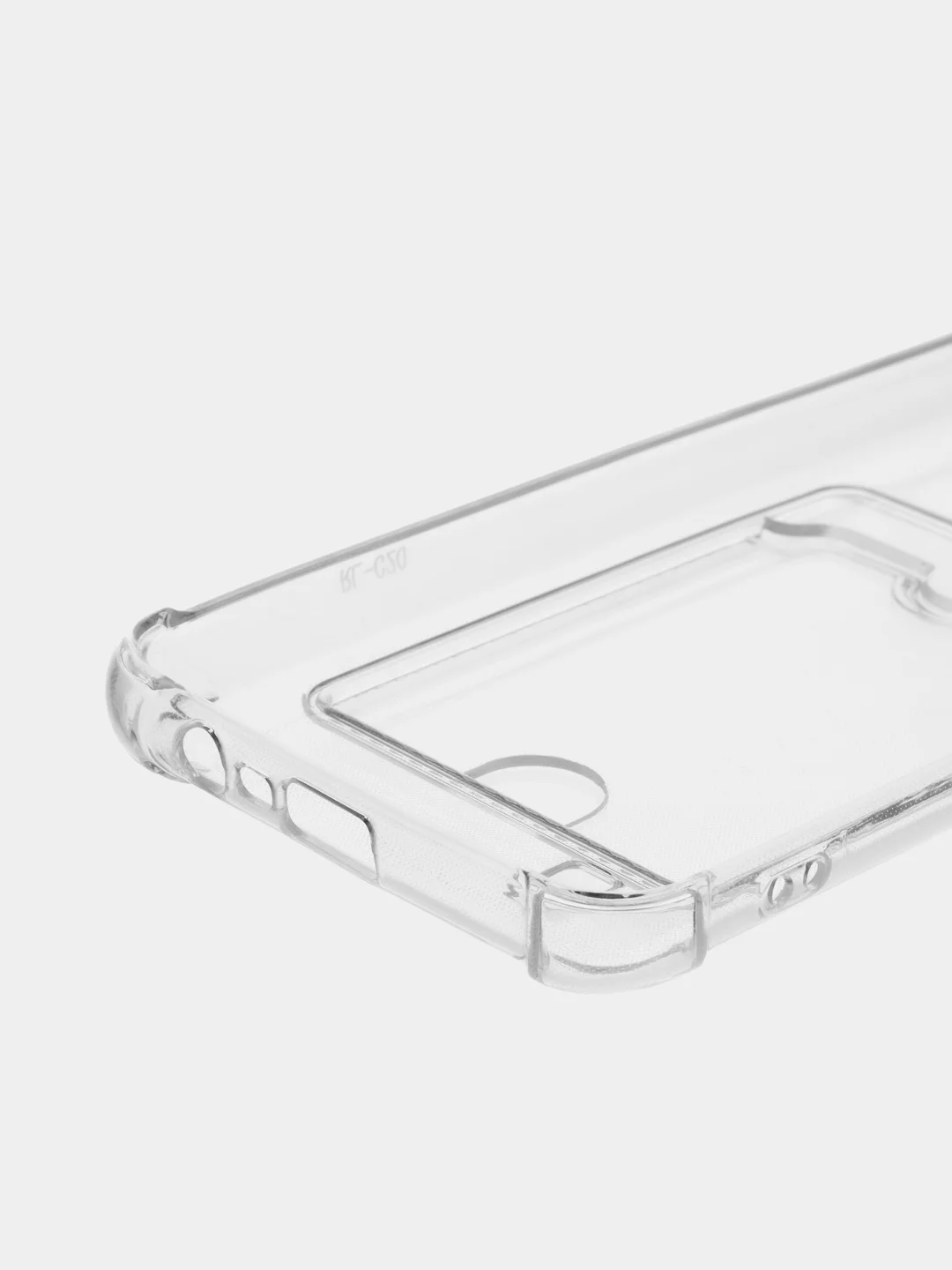 Лавандовый чехол противоударный Realme C11 2021, C20, прозрачный с карманом для карты