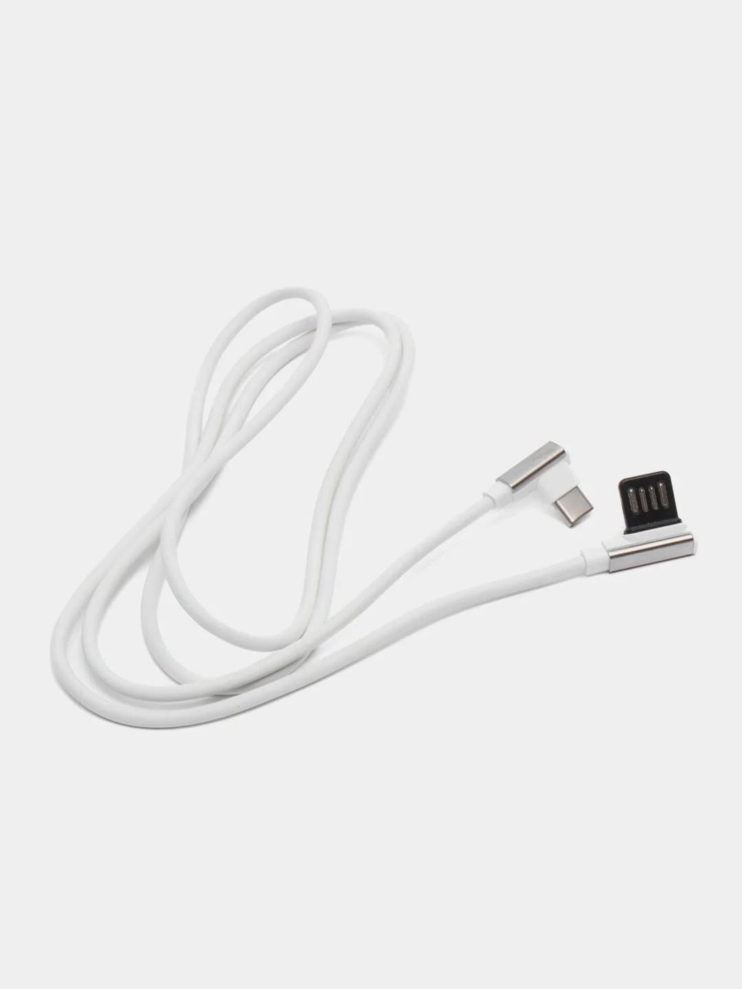 Белый кабель Borofone BU5 Ice steel charging data cable for Type-C