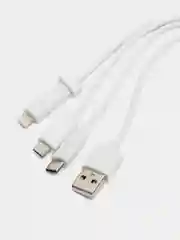 Кабель USB Hoco X1 3 в 1 (lightning+Micro+Type-C) 1M, белый