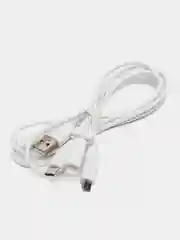 Кабель USB Hoco X1 3 в 1 (lightning+Micro+Type-C) 1M, белый