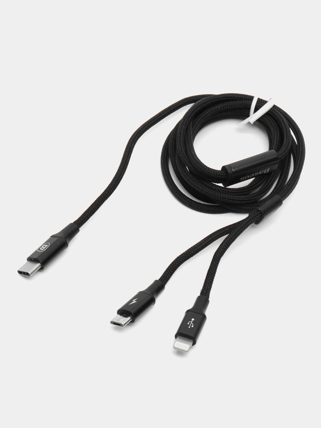 Кабель Baseus Rapid Series 3-in-1 Cable Micro+Lightning+Type-C 3A 1.2M  Black купить по цене 222 ₽ в интернет-магазине Магнит Маркет