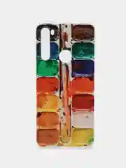 Бордовый силиконовый чехол на Xiaomi Redmi Note 8T / Сяоми Редми Нот 8T прозрачный, с рисунком