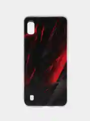 Красный силиконовый чехол на Samsung Galaxy A10 / Самсунг А10 прозрачный с рисунком, защита камеры