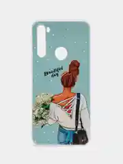 Тёмно-серый силиконовый чехол на Xiaomi Redmi Note 8T / Сяоми Редми Нот 8T прозрачный, с рисунком