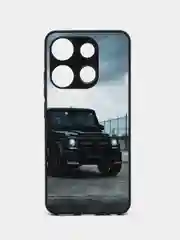 Тёмно-коричневый чехол с рисунком на Tecno Spark Go 2023 и Tecno Pop 7 (Техно Го 2023 и Текно Поп 7)