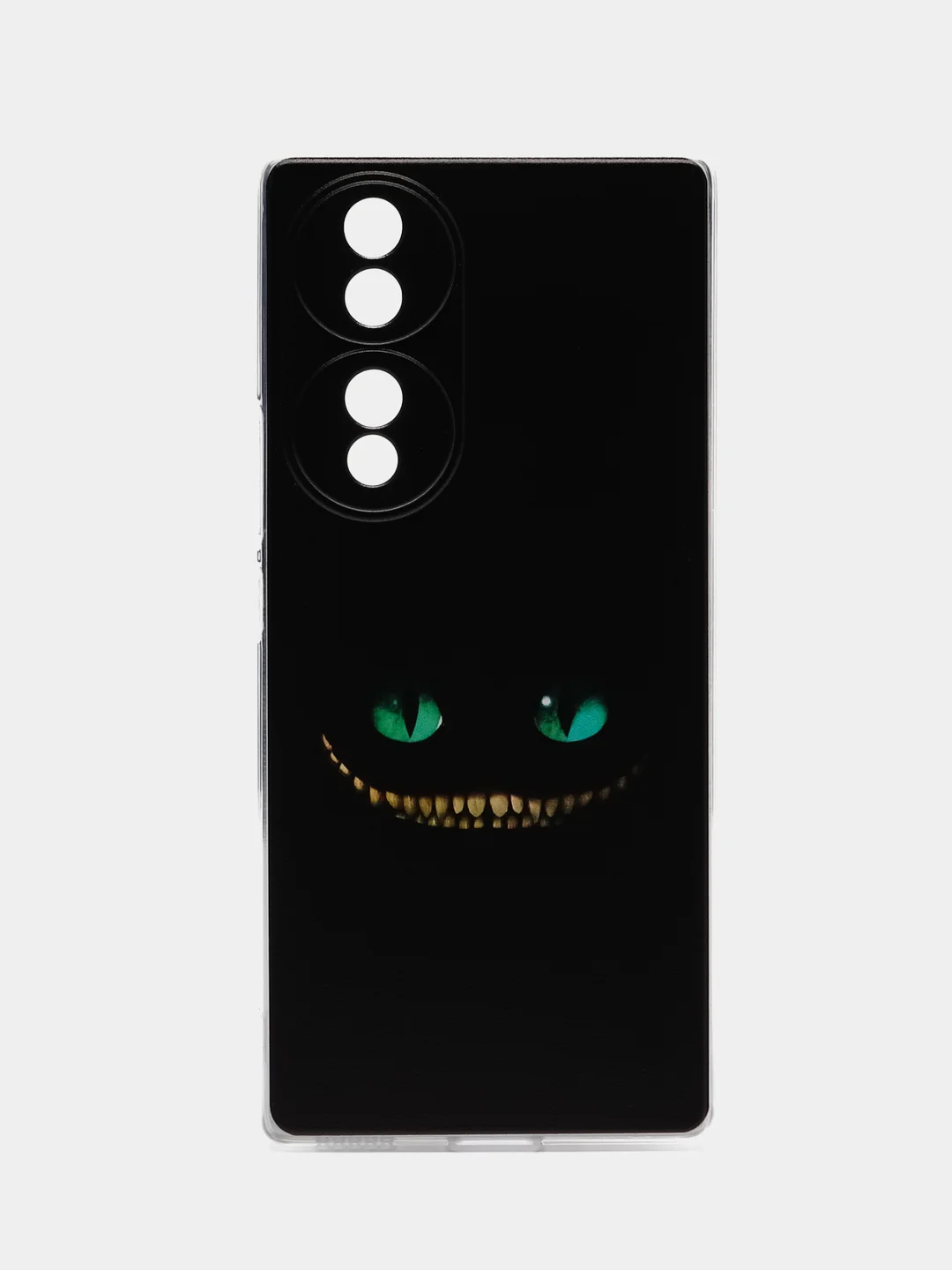 Черный силиконовый чехол на Honor 70 / Хонор 70 прозрачный, с рисунком, защита камеры