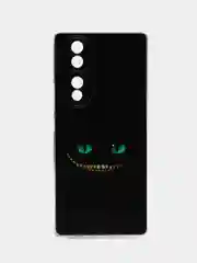 Черный силиконовый чехол на Honor 70 / Хонор 70 прозрачный, с рисунком, защита камеры