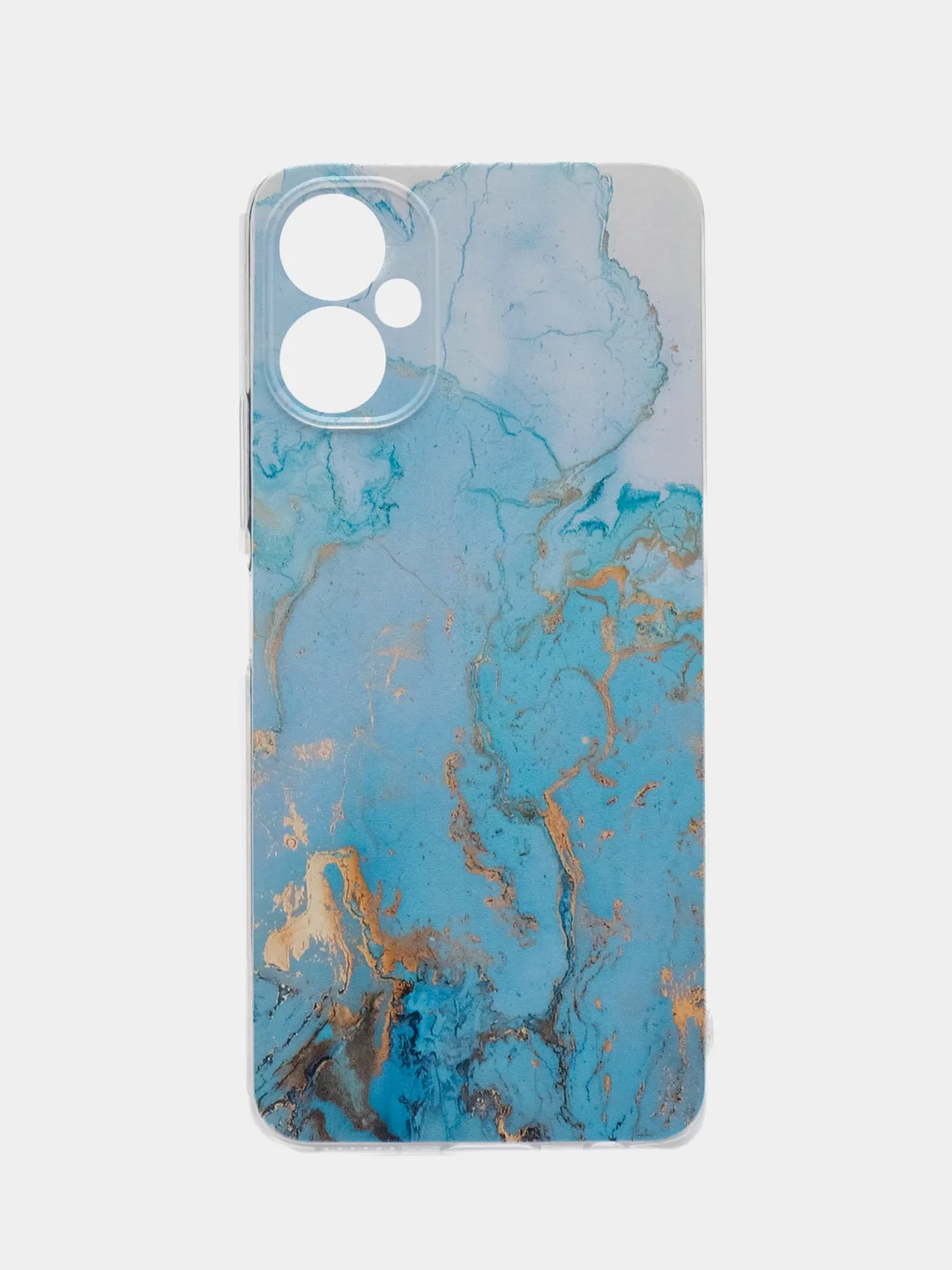 Светло-синий чехол на Tecno Spark 9 Pro / Текно Спарк 9 Про прозрачный, с рисунком, защита камеры