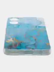 Светло-синий чехол на Tecno Spark 9 Pro / Текно Спарк 9 Про прозрачный, с рисунком, защита камеры