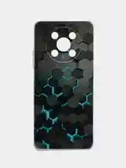 Бирюзовый силиконовый чехол на Huawei Nova Y90 / Хуавей Нова Y90 с рисунком, защита камеры