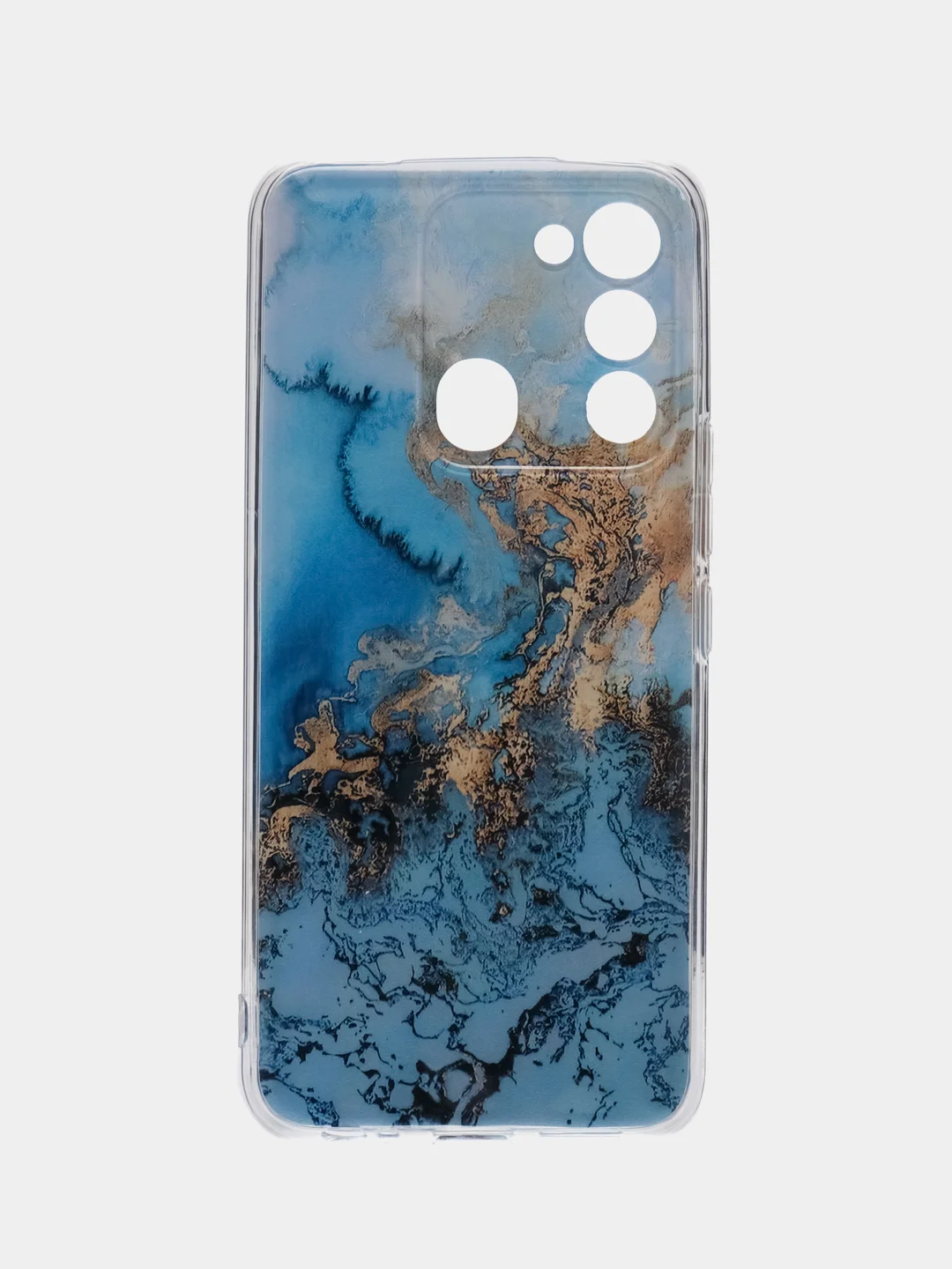 Голубой чехол на Tecno Spark Go 2022/8C/9 / Текно Спарк Гоу 2022/8С/9 прозрачный, с рисунком