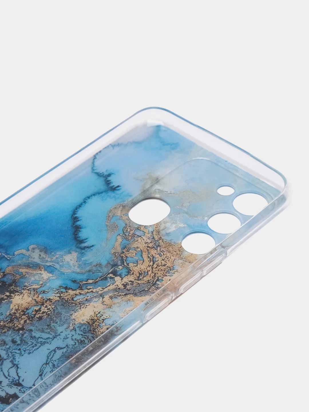 Голубой чехол на Tecno Spark Go 2022/8C/9 / Текно Спарк Гоу 2022/8С/9 прозрачный, с рисунком