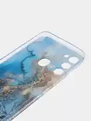 Голубой чехол на Tecno Spark Go 2022/8C/9 / Текно Спарк Гоу 2022/8С/9 прозрачный, с рисунком
