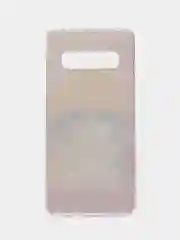 Желтый силиконовый чехол на Samsung Galaxy S10 / Самсунг S10 прозрачный с рисунком, защита камеры