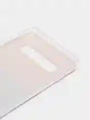 Желтый силиконовый чехол на Samsung Galaxy S10 / Самсунг S10 прозрачный с рисунком, защита камеры