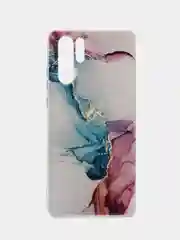 Ледяной силиконовый чехол на Huawei P30 Pro / Хуавей P30 Pro прозрачный, с рисунком, защита камеры