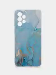 Светло-синий чехол на Samsung Galaxy A33 5G / Галакси А33 5G прозрачный, с рисунком, защита камеры