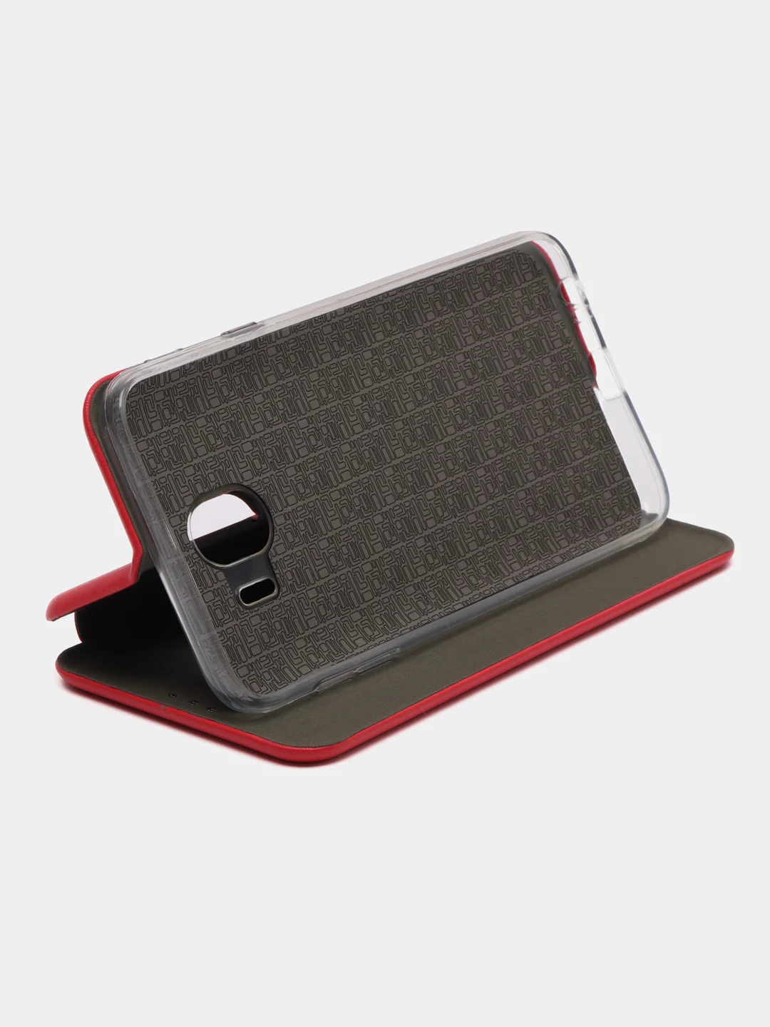 Красный чехол-книжка для Samsung Galaxy J 4, Самсунг J 4, экокожа