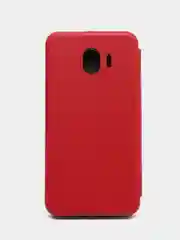 Красный чехол-книжка для Samsung Galaxy J 4, Самсунг J 4, экокожа