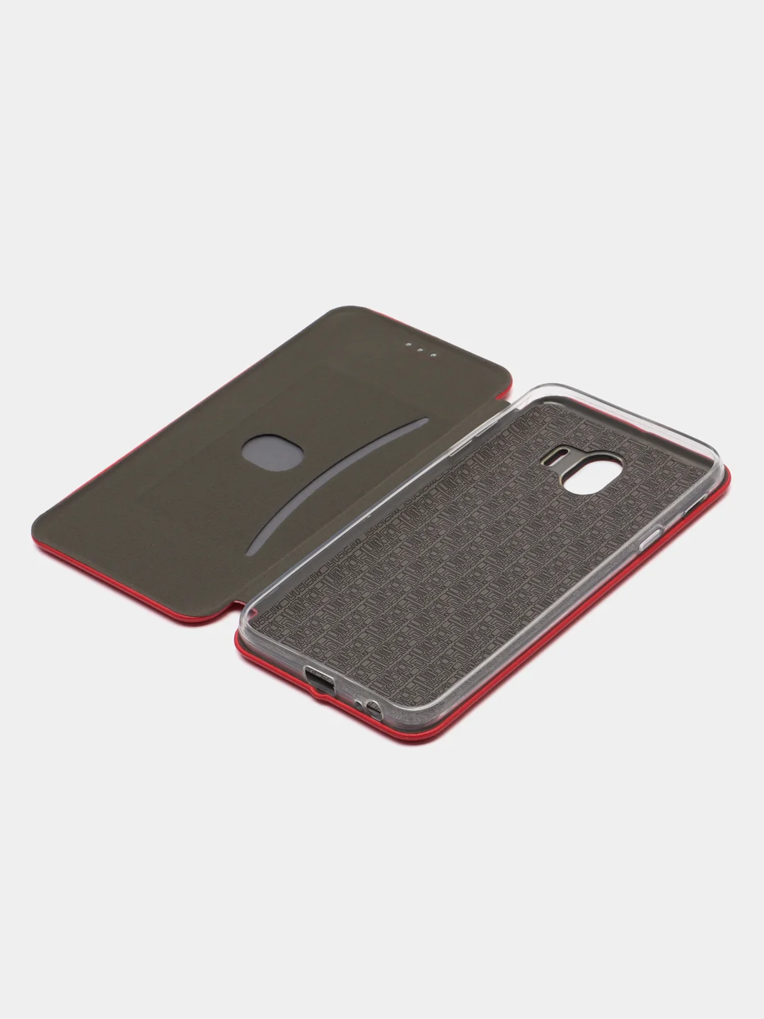 Красный чехол-книжка для Samsung Galaxy J 4, Самсунг J 4, экокожа