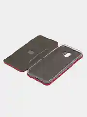 Красный чехол-книжка для Samsung Galaxy J 4, Самсунг J 4, экокожа