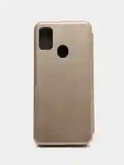 Золотой чехол-книжка для Samsung Galaxy M 21, экокожа (Самсунг М 21), M21