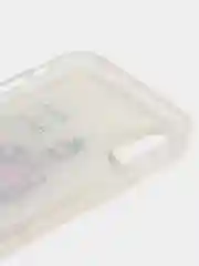 Сиреневый силиконовый чехол с жидкими блестками для iPhone X/Xs