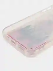 Сиреневый силиконовый чехол с жидкими блестками для iPhone X/Xs