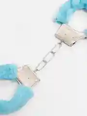 Голубой наручники для БДСМ с мехом