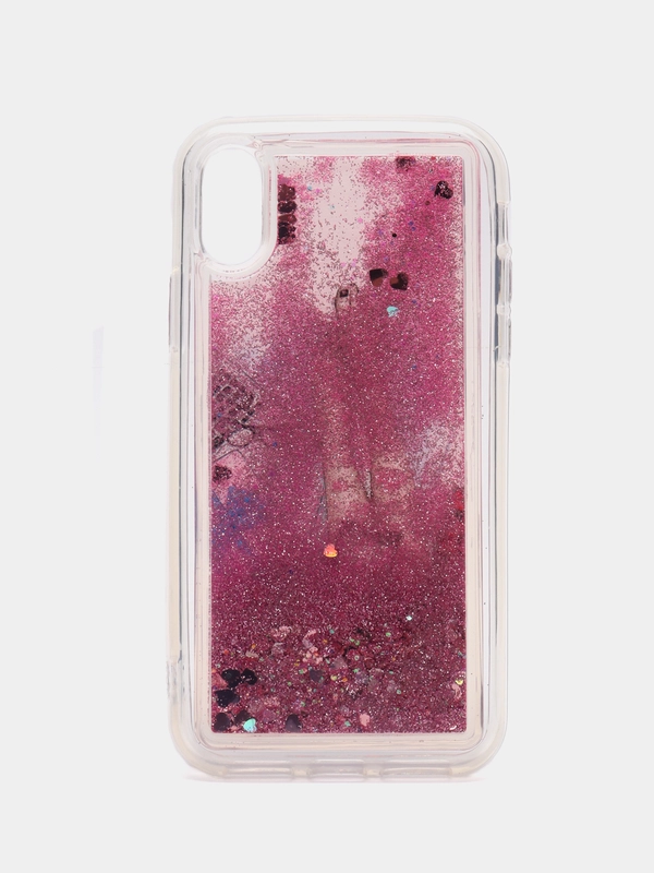Силиконовый чехол с жидкими блестками для iPhone X/Xs