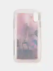 Желтый силиконовый чехол с жидкими блестками для iPhone X/Xs